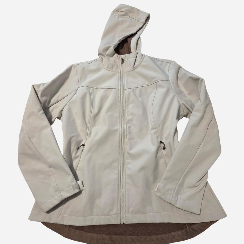 Avalanche Women's Cream & Brown Softshell Zip-Up Jacket